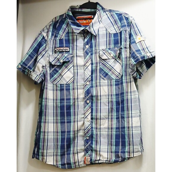 Men’s 2XL Plaid Western Shirt Snap Button Pockets Rolling Paper Co Work Harder - Picture 1 of 10